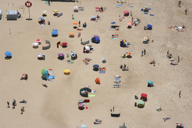 Strandleben von oben