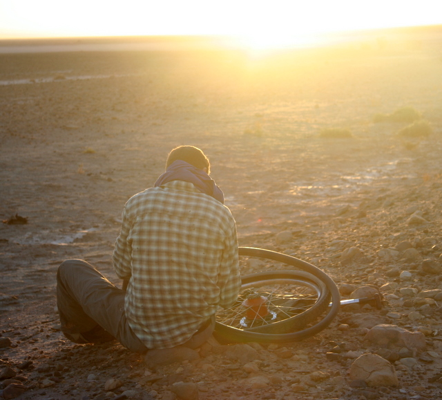 Morgendliches Plattenflicken